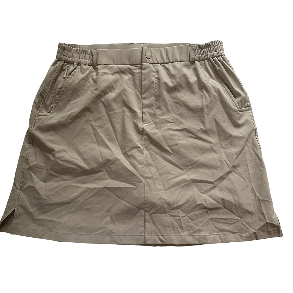 Baleaf Women's Size XL Athletic Skorts, Lot of 2, Beige & White Pockets Elastic